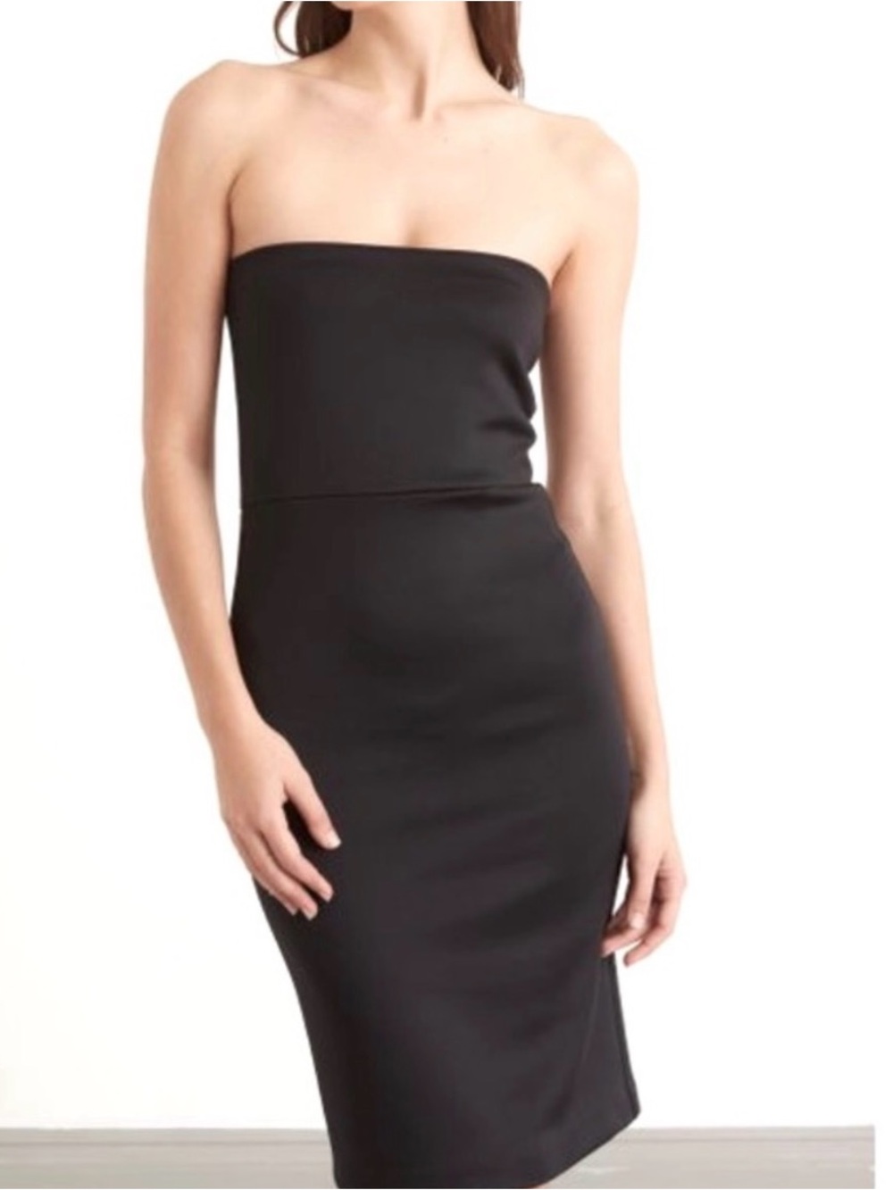 Sprwmn Women’s Strapless Pencil Dress Size S in Black minimalist quiet luxury